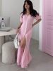 Tossy Fashion Knit Cardigan Maxi Dress Summer Women Chubby Loose Elegant Vintage Evening Party Dress Female Knitwear Long Dress_ecoleips.com
