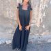 2025 Summer New Women's Solid Color Lace Fashion Dress For Women_ecoleips.com