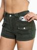 K New Denim Stretch Women's Multi Pocket Denim Shorts_ecoleips.com