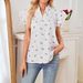 Women's V-Neck Flutter Sleeve Blouse – Flowy Chiffon Top With Layered Ruffles (White/Black/Pink, S–XL_ecoleips.com