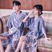 Voya 2020 New Women's Pajamas Spring And Autumn Silk-like Printed Pajama Set Crane Sexy Morning Robe_ecoleips.com