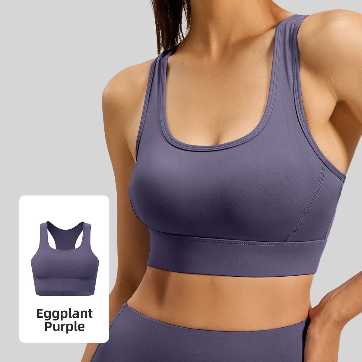 Women's Racerback Sports Bra High Strength Shockproof Fitness Yoga Top Fastening_ecoleips.com