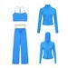 Women's 4-Piece Stretch Outfit Set - Y-Neck Vest, Cropped Jacket, Hooded Jacket & Straight Leg Pants - Slim Fit Casual Wear (Multiple Colors)_ecoleips.com