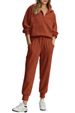 Independent Station European And American Cross-Border Women's New Fashion Half-Zip Sweatshirt Sleeve Long Pants_ecoleips.com