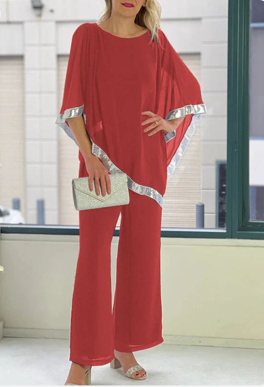 Women's Clothing Autumn New Sequin Exquisite Round Neck Suit_ecoleips.com