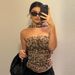 Aria Basics Aria Basics 2024 Summer New European And American Leopard Print Hot Girl Pure Desire Style Off-Shoulder Tube Slim Fit Slimming Tank_ecoleips.com