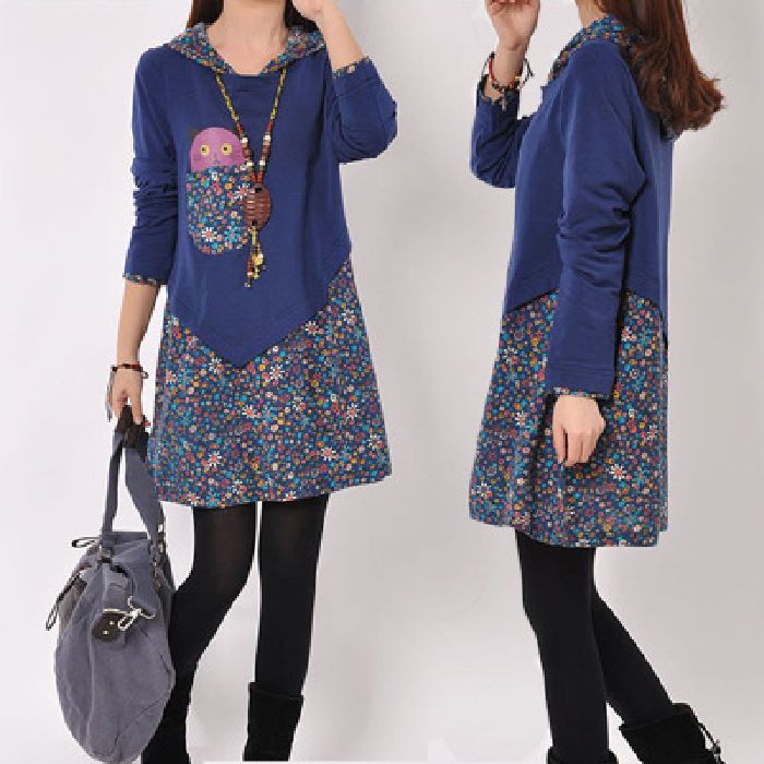 Spring/Autumn Plus-Size Women's Clothing, Plus-Size Girls, Plus-Size Girls, Loose Casual Dress, Korean Style Sports Long_ecoleips.com