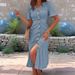 2025 New Summer European And American Cross-Border Doll Collar Foreign Trade Short-Sleeve Solid Color_ecoleips.com