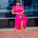 D3047M Women's Clothing 2025 Solid Color Plus Size Split Irregular Party Dress_ecoleips.com