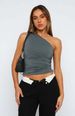 European And American Style Spring And Summer New Y2K Hot Girl Women's Oblique Shoulder Sleeveless Sexy T Shirt Design Sense Slim Fit Top_ecoleips.com