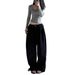 Women's Clothing Retro Sports Pants Sweatpants Women Autumn Lazy Drape Mopping Trousers Loose Wide Leg Casual Pants_ecoleips.com