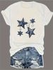 European And American Cross-border Foreign Trade Women's Geometric Pattern Round-neck Printed Short-sleeve T-shirt Top_ecoleips.com