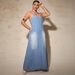 K Large Size Women's New Denim Camisole Long Dress_ecoleips.com