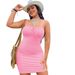 2026 Summer High-Waisted Bodycon Strap Dress, Solid Color Knit, Sexy Hot Girl Style, European And American Cross-Border_ecoleips.com