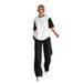 Women's Clothing Summer Contrast Color Round Neck Short Sleeve T Shirt Fashion Casual Wide Leg Pants Set_ecoleips.com