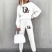 Women's Printed Two Piece Tracksuit, Long Sleeve Pullover Top And Drawstring Waist Pants, Casual Sportswear For Spring And Fall_ecoleips.com