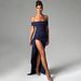 Women's Strapless Sweetheart Neckline Maxi Dress - Sexy Backless Gown With High Slit (Elegant Evening Dress Bodycon Formal Gown)_ecoleips.com