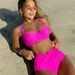 Women's Clothing High Waisted Thickened Two Piece Swimsuit Solid Color Sexy Bikini Tummy Concealing European American Hard Pack Swimwear_ecoleips.com