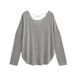 Jazz Dance Loose And Thin Blouse Long-sleeved T-shirt Lazy Wind Back Hollow Sunscreen Bottoming Shirt Women's Inner Top_ecoleips.com