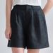 Women's High-Waisted Pure Linen Shorts Old Money Style Twill Loose Straight Leg Designer Pants Summer Commuter Wear_ecoleips.com