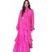 Women's Clothing High Neck Patchwork Snowflake Dress Court Design Ruffle Muslim Fashion Fall_ecoleips.com