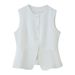 Women's Clothing Women's Fashion Two Tone Round Neck Suit Vest Style Clothing Chic Versatile For Formal & Casual For Women_ecoleips.com