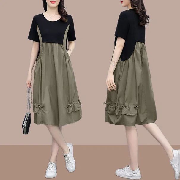 Summer Women's 100kg For Plus-size Ladies, Casual Stylish, Conceals Belly Flatters Figure, Loose And Slimming, Faux_ecoleips.com
