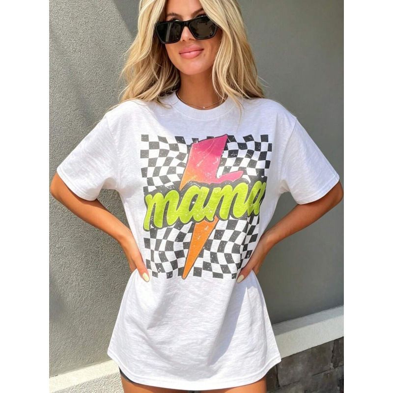 European Size Pure Cotton Short Sleeve Shirt for Women 80s Retro Patterned Top_ecoleips.com