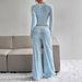 Women's Clothing Striped Loungewear Pajamas Long Sleeved Comfortable Pant Set For Spring Autumn Summer_ecoleips.com