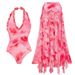 Women's Clothing Pink Fresh One Piece Swimsuit Beach Vacation Style Sexy Fit True To Size Polyester_ecoleips.com