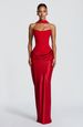 Luxury Solid Satin Strapless Waist‑Cinching Tie Sash Sexy Bodycon Long Party Dress_ecoleips.com
