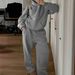 Aria Basics KaiKuo 2024 Autumn/Winter European American Foreign Trade Women's Casual Loose Warm Fleece-Lined Hooded Sweatshirt And_ecoleips.com