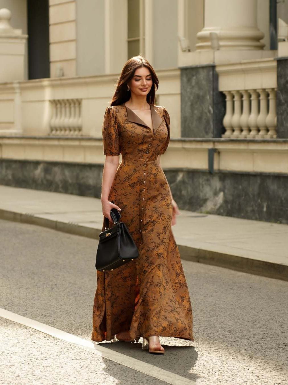 Women's Elegant Lapel Cardigan Dress European American Style New 2025 Fashion Versatile Coat With Belt Waist_ecoleips.com