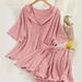 2026 Women's Casual Sports Suit Summer New Hong Kong Style Loose Fashionable Hooded Short-Sleeve Skirt-Pants Two-Piece_ecoleips.com