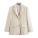 Zatrax2024 European And American Spring New Style Women's Casual Simple Loose Blazer Jacket_ecoleips.com