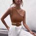 Nightclub Sports Single Shoulder Wireless Strapless Tube Women's Asymmetric Tank Top_ecoleips.com