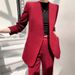 Women's Clothing Autumn Small Suit Jacket Spring And Autumn Two Piece Suit Small Red Loose Casual Suit_ecoleips.com