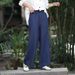Suitable For All Seasons Solid Color Linen For Women 2025 New Style Hemmed Straight Loose Versatile Casual With Elastic Waist Wide Leg Pants_ecoleips.com