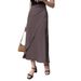 Women's Clothing Satin Midi Skirt Mid Length Imitation Silk Women's Bottoms Style For Formal & Casual For Women_ecoleips.com