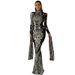 Women's Clothing Long Sleeved Temperament Sexy Tight Long Sequins Self Cultivation Super Long Sleeved Catwalk Evening Dress Dress Female_ecoleips.com