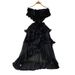 Women's Clothing Elegant Ruffled One Shoulder Dress Loose Age Reducing Solid Color Slit Long Skirt_ecoleips.com
