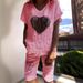 Women's Clothing Summer Casual Fashion Loose Love Sequins Decorated Cotton And Linen Suit_ecoleips.com
