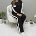 Women's Style High-Waisted Color Block Two-Piece Set Spring Summer Casual Long-Sleeved Top_ecoleips.com