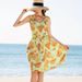 "Off-Shoulder Floral Print Sun Cover-Up – Sexy Beach Dress, Tummy Control & Lightweight, Stylish Women's Swim Cover"_ecoleips.com