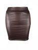 2025 S-3XL Women's Base Matte Leather PU Short Small Bodycon Skirt_ecoleips.com