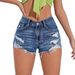 High Waist Light Colored Denim Shorts For Women Raw Edge Summer Hot Girl Style Fashion_ecoleips.com