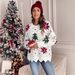 Women's Clothing Fashionable Edition Christmas Snowflake Knit Sweater For Women - Cozy Acrylic Pullover With Round Neck, Festive Holiday Style_ecoleips.com