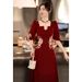 Bride's Toast 2026 New Spring Style For Petite Pregnant Women Wedding Engagement Wine Red Dress Evening Gown_ecoleips.com
