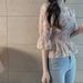 Blouses Women Slim Floral Print Lantern Sleeve Elegant Female Temperament Schoolgirls Summer All-match Leisure Holiday Clothes_ecoleips.com