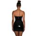 2026 Summer European And American Style Women's Fashion Shiny Sexy Strapless Backless Waist-Cinching Bodycon Dress_ecoleips.com